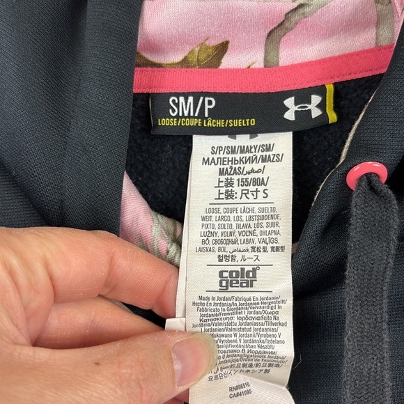 Under Armour storm black cold gear hoodie pink camo sz sm - Picture 4 of 6